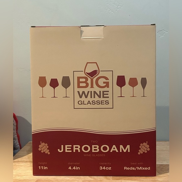 Set of 2 JEROBOAM BIG WINE GLASSES. Brand new in box. - Picture 3 of 8